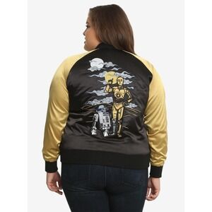Star Wars 40th Anniversary C-3PO & R2-D2 Satin Souvenir Jacket Women's Plus Sz 4